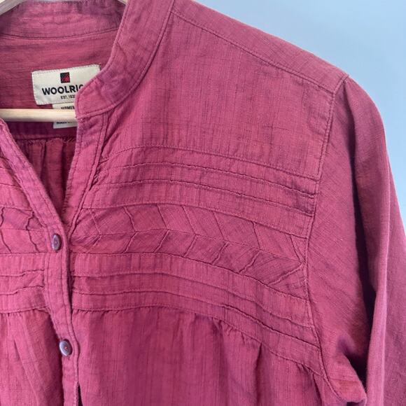 Woolrich Button Front Cotton Relaxed Long Sleeve Shirt Blouse Womens Size S - Picture 7 of 16